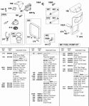 Fuel Pump Fuel Filter Diagram and Parts List for  Briggs and Stratton Engine